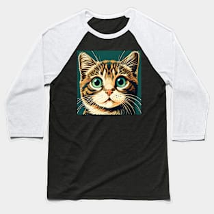 Cute Cat Face Surprise Lover - Funny Kitty Baseball T-Shirt